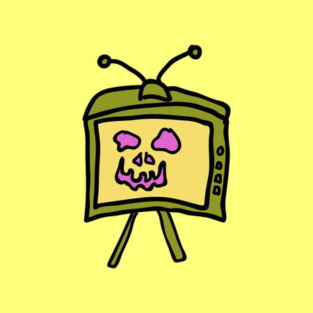 Comic book style zombie with on backgroundのイラスト素材