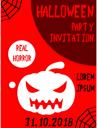 Halloween vertical background. Flyer or invitation template for Halloween party. Vector illustration.のイラスト素材