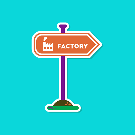 paper sticker on stylish background of sign factoryのイラスト素材