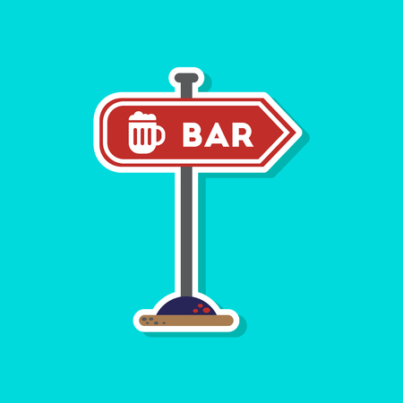 paper sticker on stylish background of sign of barのイラスト素材