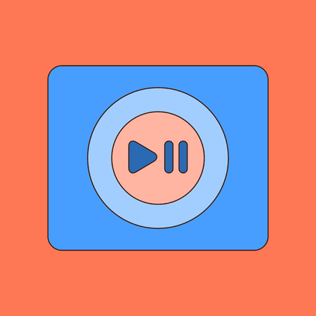 flat icon on stylish background music playerのイラスト素材
