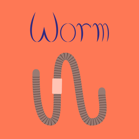 flat illustration on stylish background wormのイラスト素材