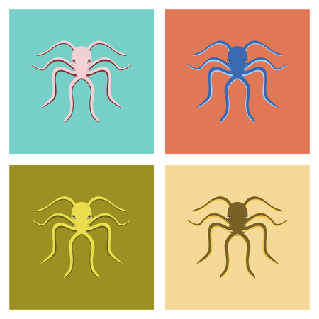 assembly flat Illustrations octopusのイラスト素材