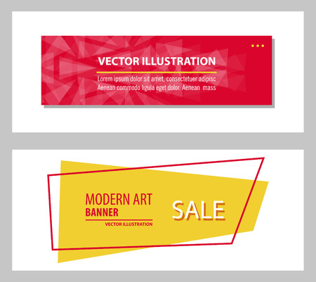 Set of Flat linear promotion ribbon banner, scroll, price tag, sticker, badge, poster. Vector illustrationのイラスト素材
