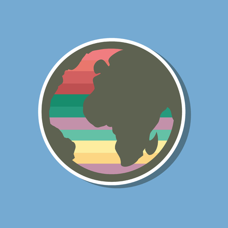 paper sticker on stylish background gays Earth symbolのイラスト素材