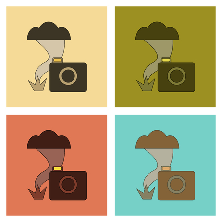 assembly flat icons tornado cameraのイラスト素材