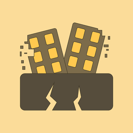 flat icon on stylish background natural disaster earthquakeのイラスト素材