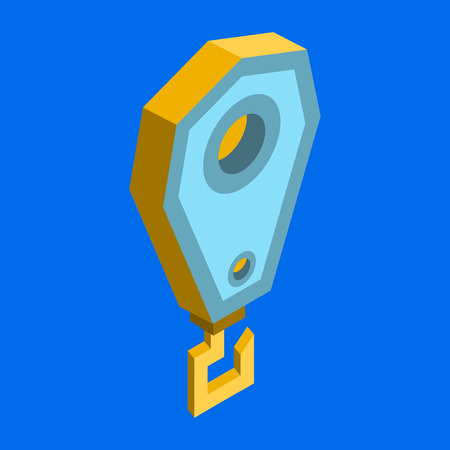 Crane hook and steel beam. linear icon. Line with Editable strokeのイラスト素材