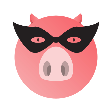 2019 Happy New Year greeting card. Celebration white background with pig and place for your text. Vector Illustrationのイラスト素材