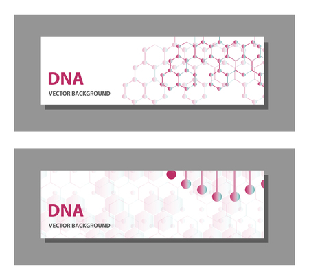 Set of 9 vector templates for presentation slides. Graphic design of molecule structure, blue scientific vector background.のイラスト素材