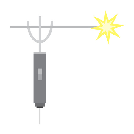 Mig welding torch in hand icon white isolated on color background. Vector illustrationのイラスト素材