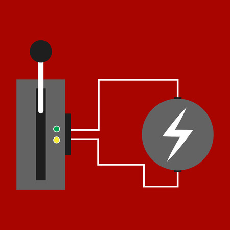 Realistic metall switch. Isolated red tumblerのイラスト素材