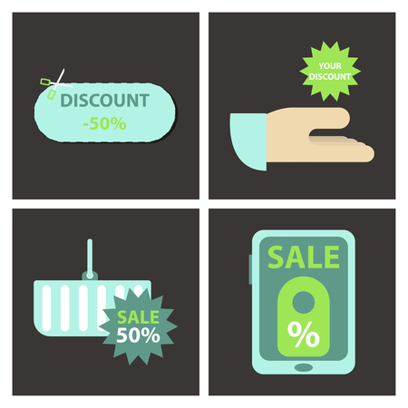 Set of big sale banner. Ribbon. Vector Illustrationのイラスト素材