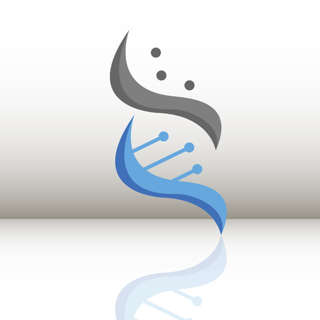 DNA Helix Logo Template. Genetics Vector Design. Biological Illustrationのイラスト素材