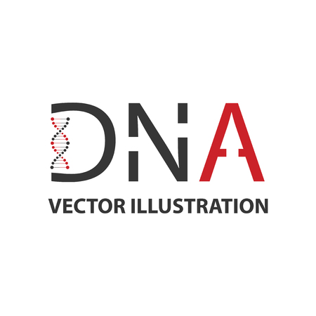 DNA Helix Logo Template. Genetics Vector Design. Biological Illustrationのイラスト素材