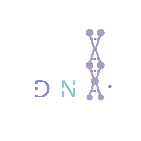 DNA Helix Logo Template. Genetics Vector Design. Biological Illustrationのイラスト素材