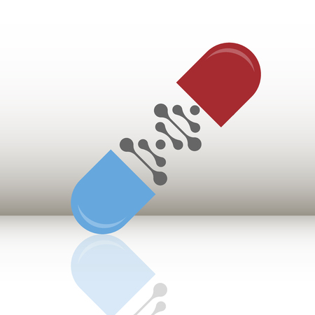 Science template, wallpaper or banner with a DNA molecules. Vector illustration.のイラスト素材