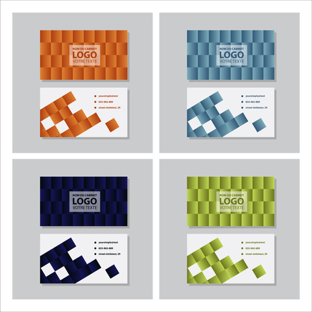 Set of Creative and Clean Business Card Template. Flat Design Vector Illustration. Stationery Designのイラスト素材