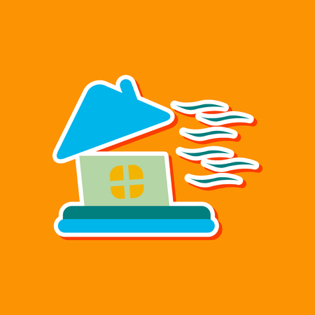 paper sticker on stylish background storm the houseのイラスト素材