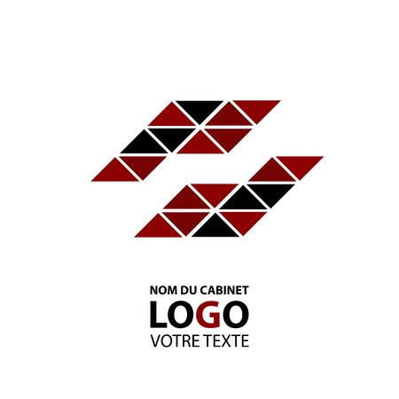 Isolated abstract colorful rhombus shape mosaic vector logo. Unusual geometric sign. Bright puzzle squares.のイラスト素材