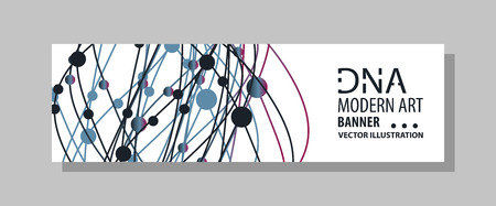 Scientific brochure design template. Vector flyer layout, Molecular structure with connected lines and dots. Scientific pattern atom DNA with elements for magazine, leaflet, cover, poster designのイラスト素材