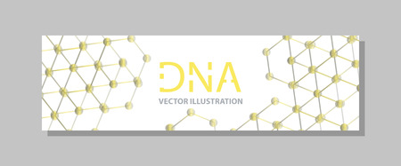 Molecular structure with connected lines and dots. Scientific pattern atom DNA with elements for magazine, leaflet, cover, poster designのイラスト素材