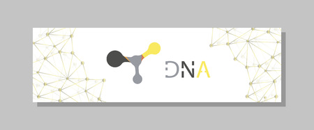 Molecular structure with connected lines and dots. Scientific pattern atom DNA with elements for magazine, leaflet, cover, poster designのイラスト素材