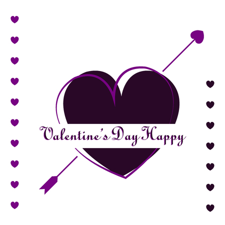 Happy Valentines Day typography poster with handwritten calligraphy text, isolated on background. Vector Illustrationのイラスト素材