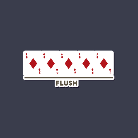 paper sticker on stylish background poker flush cardsのイラスト素材