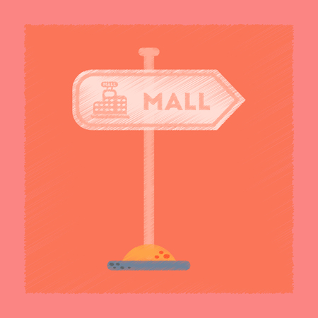 flat shading style icon mall signのイラスト素材