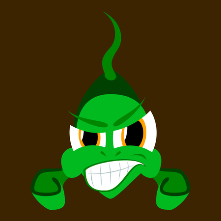 flat icon on theme angry fish animalのイラスト素材