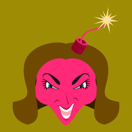flat icon on theme evil womenのイラスト素材