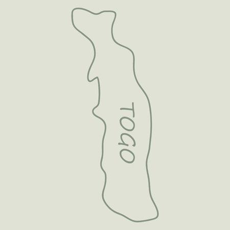 Highly Detailed Country Silhouette With Flag and 3D effect - Togoのイラスト素材