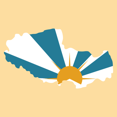 Highly Detailed Country map Tibetのイラスト素材