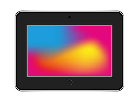 tablet in style black color with trending backgroundsのイラスト素材