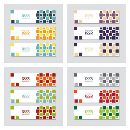 Set of abstract corporate business banner template, horizontal advertising business banner layout template flat design set , clean abstract cover header background for website designのイラスト素材