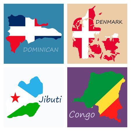 World map-countries in color on white backgroundのイラスト素材