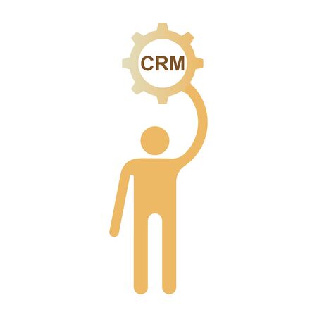 Customer relationship management concept. CRM isometric vector illustrationのイラスト素材