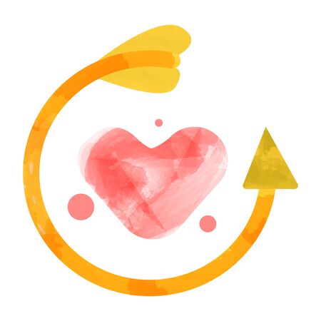 Set of hand-drawn watercolor arrows. Vectorized drawn elements.のイラスト素材