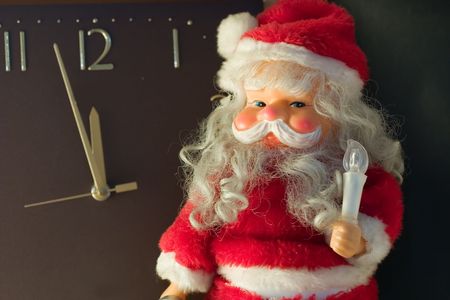 Santa Claus on a background of hours