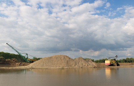 Career dredge on extraction of gravelの写真素材