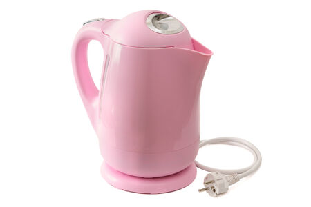 Electric teapot - it is isolated on a white backgroundの写真素材