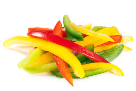 Peppers cut with strawsの写真素材