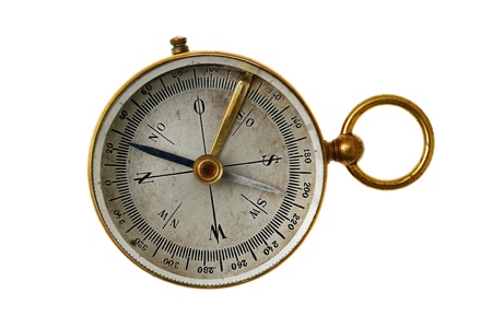 Old compas isolated on white w pathの写真素材