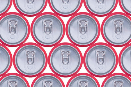 pattern aluminum drink cans closedの写真素材