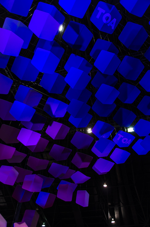 Bangkok-May 3,2014   TOA  lighting showcase in Architect expo called ASA 2014 at Chalenger hall, Maungthong thani, Bangkok,Thailandのeditorial素材