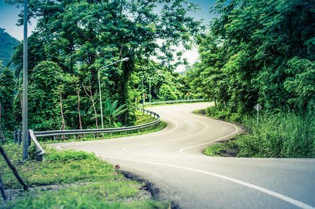 The road curved around like a snake.の写真素材