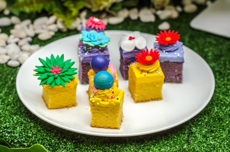 A lot of color full cake, cup cake, Trifleの写真素材