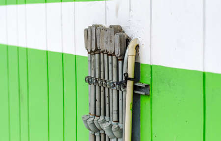 Close up image of small pipeline on greenwall