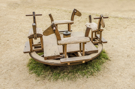 An image of toys made from woodの写真素材